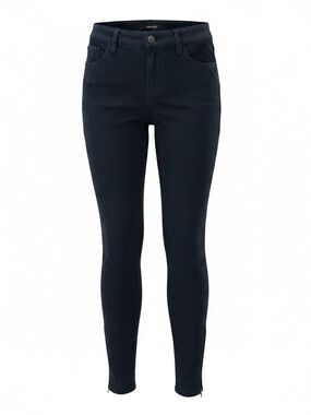 J Brand Dyed Lambskin Leather Size 25 Navy Blue Skinny Ankle Zip